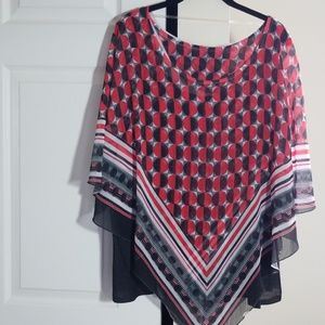 Live and Let Live 2 pc T-shirt with Poncho overlay